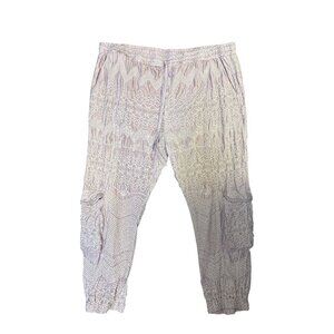 Johnny Was Embroidered Pink Pants w/ Elastic Waist